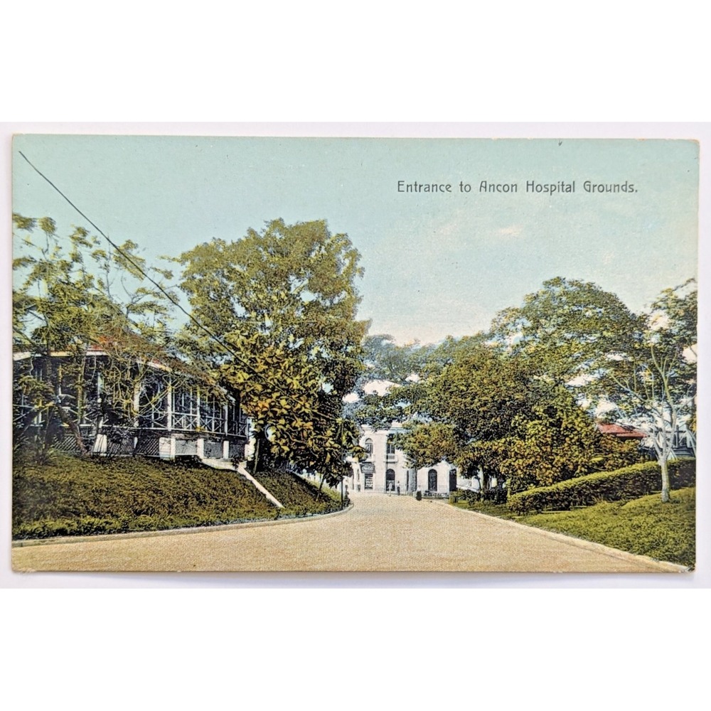 Ancon, Panama CZ Entrance to Ancon Hospital Grounds Antique‎ 1910s View Postcard